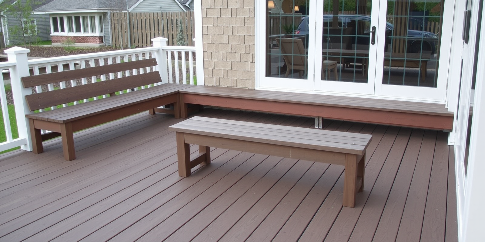 composite decking with benches