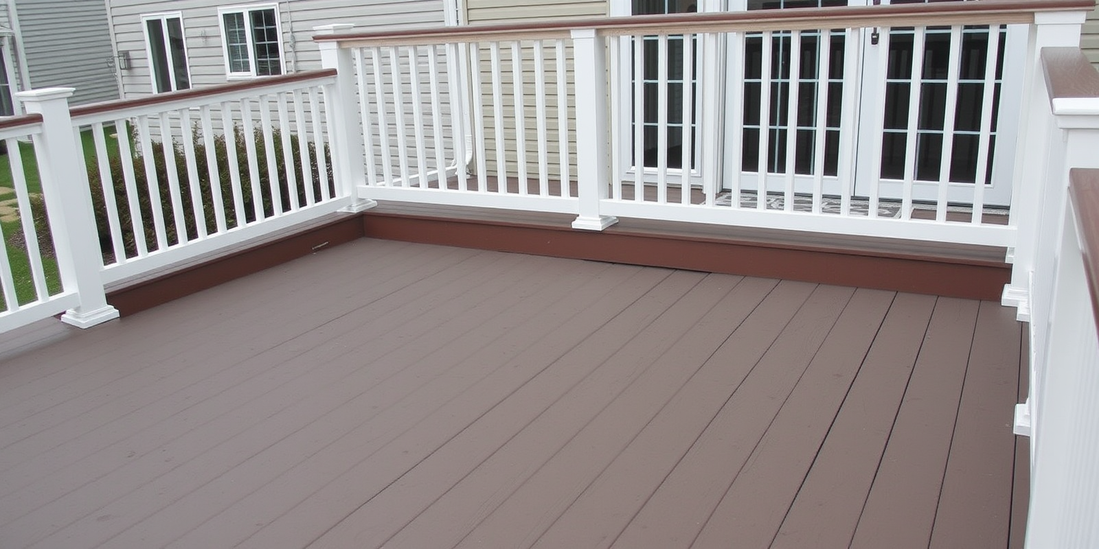 composite decking with caple railing