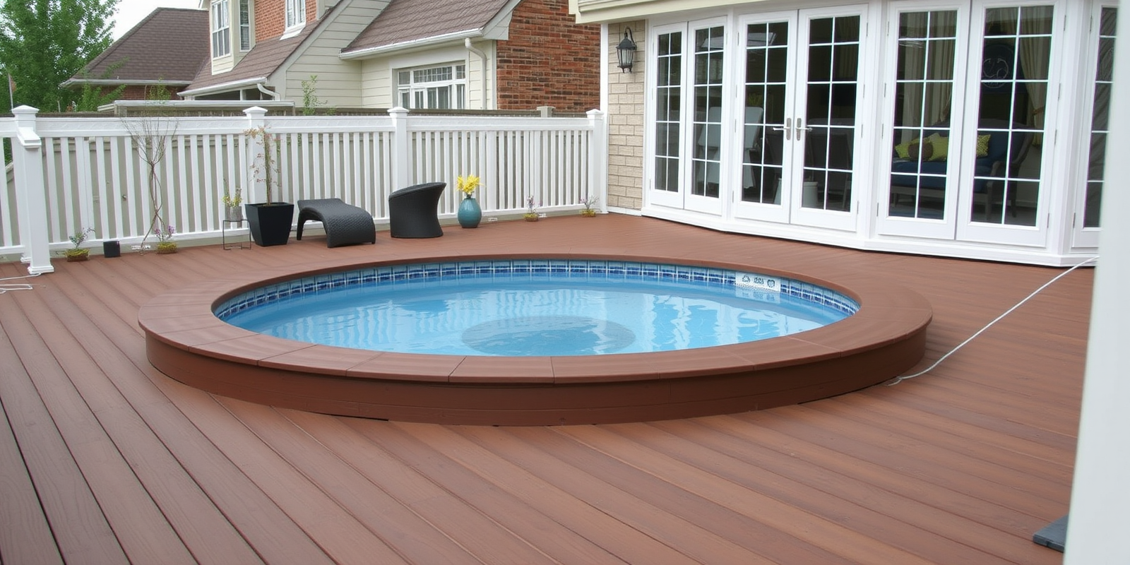 composite decking with pools