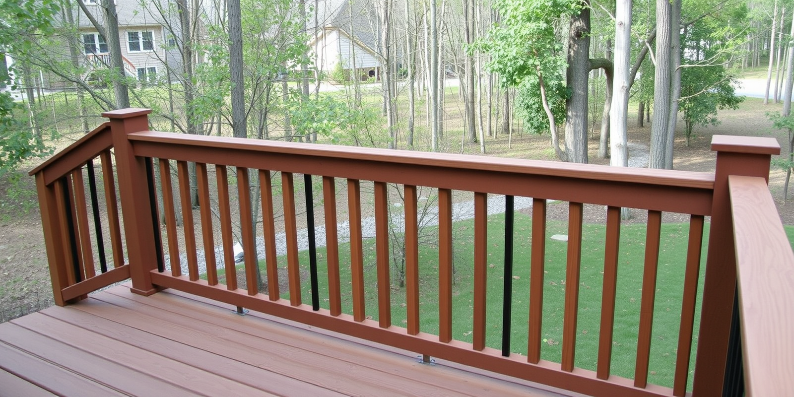 composite decking wood railing