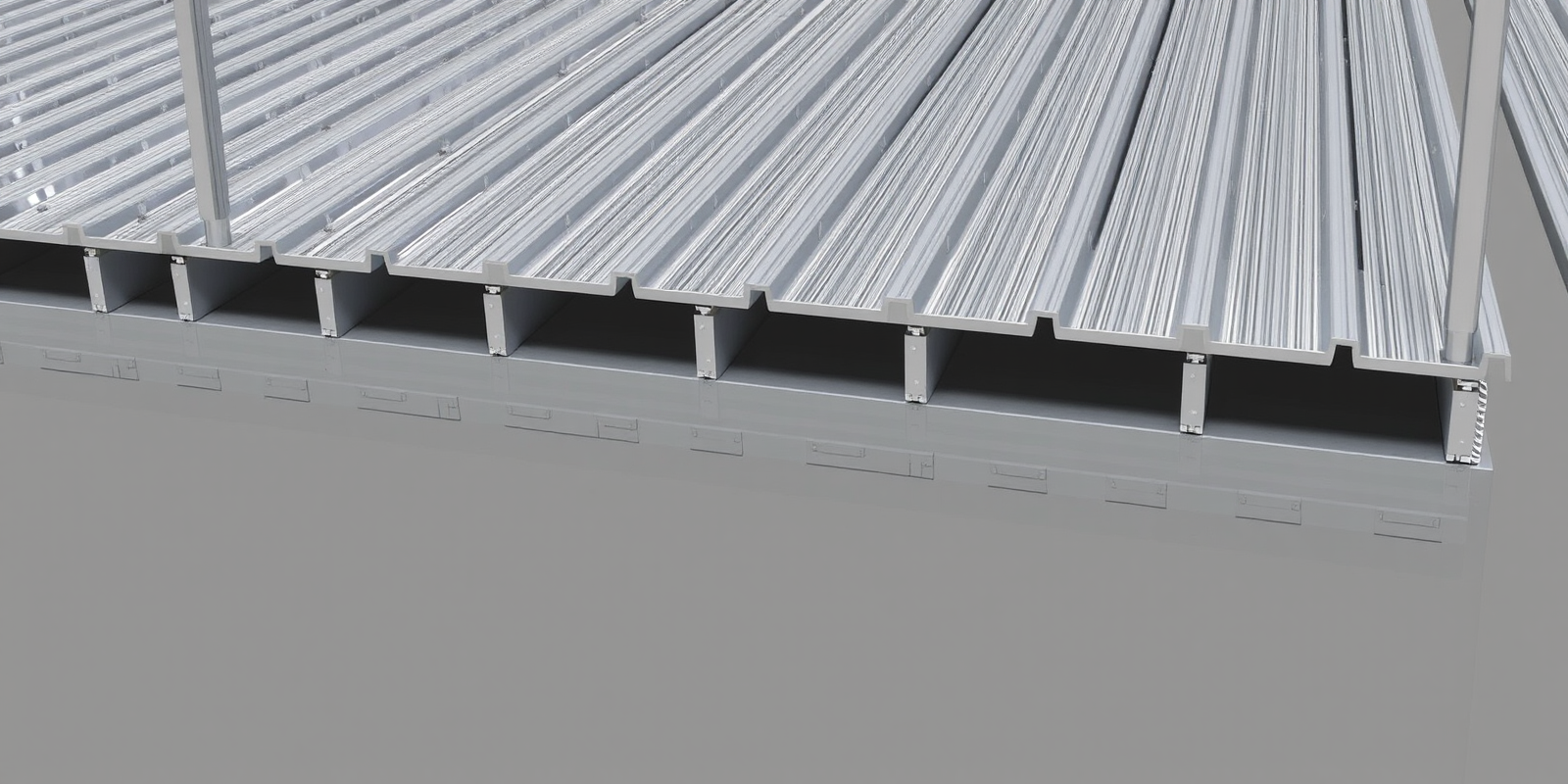 composite metal decking construction section