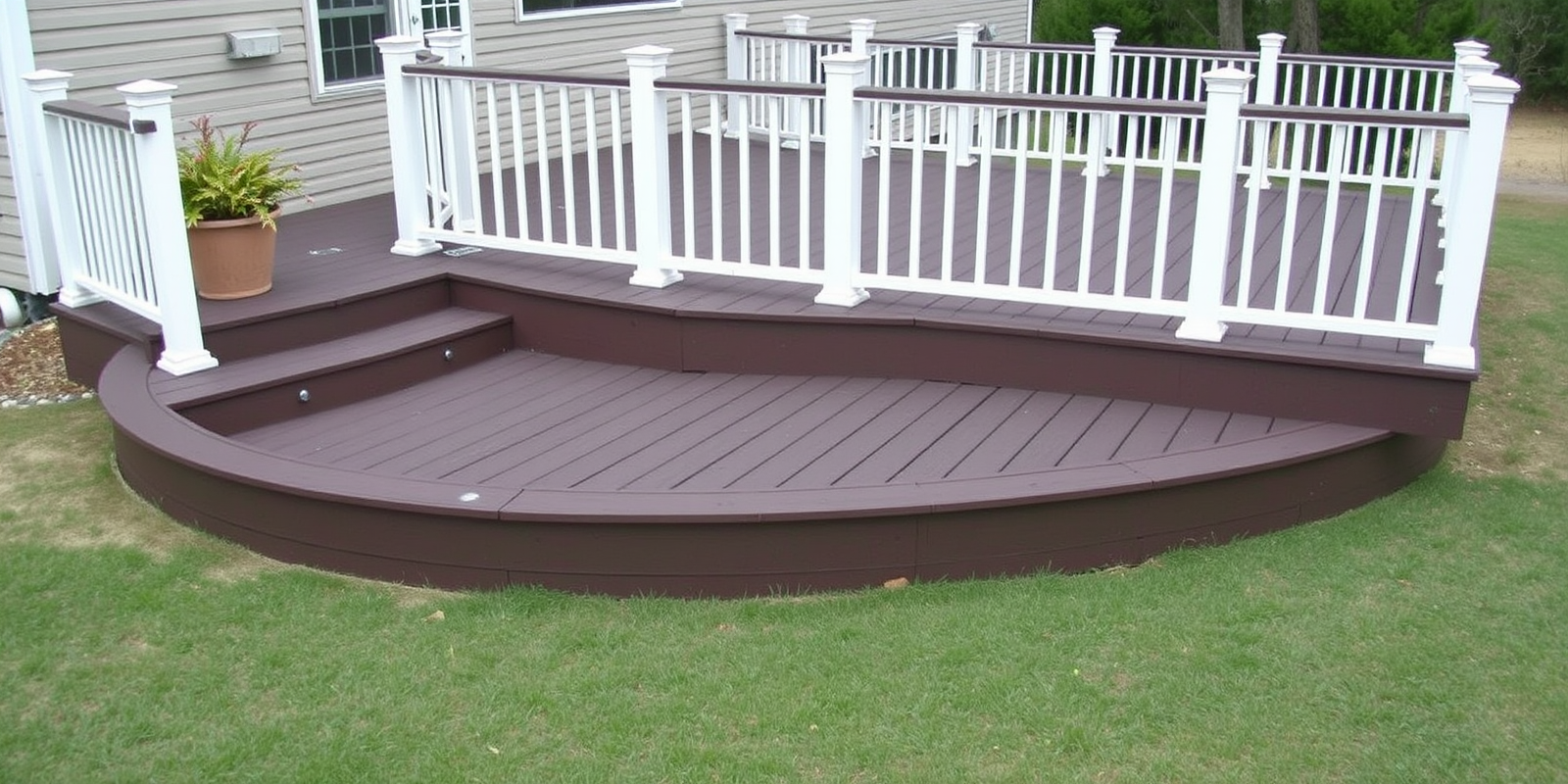 composite premade curved decking