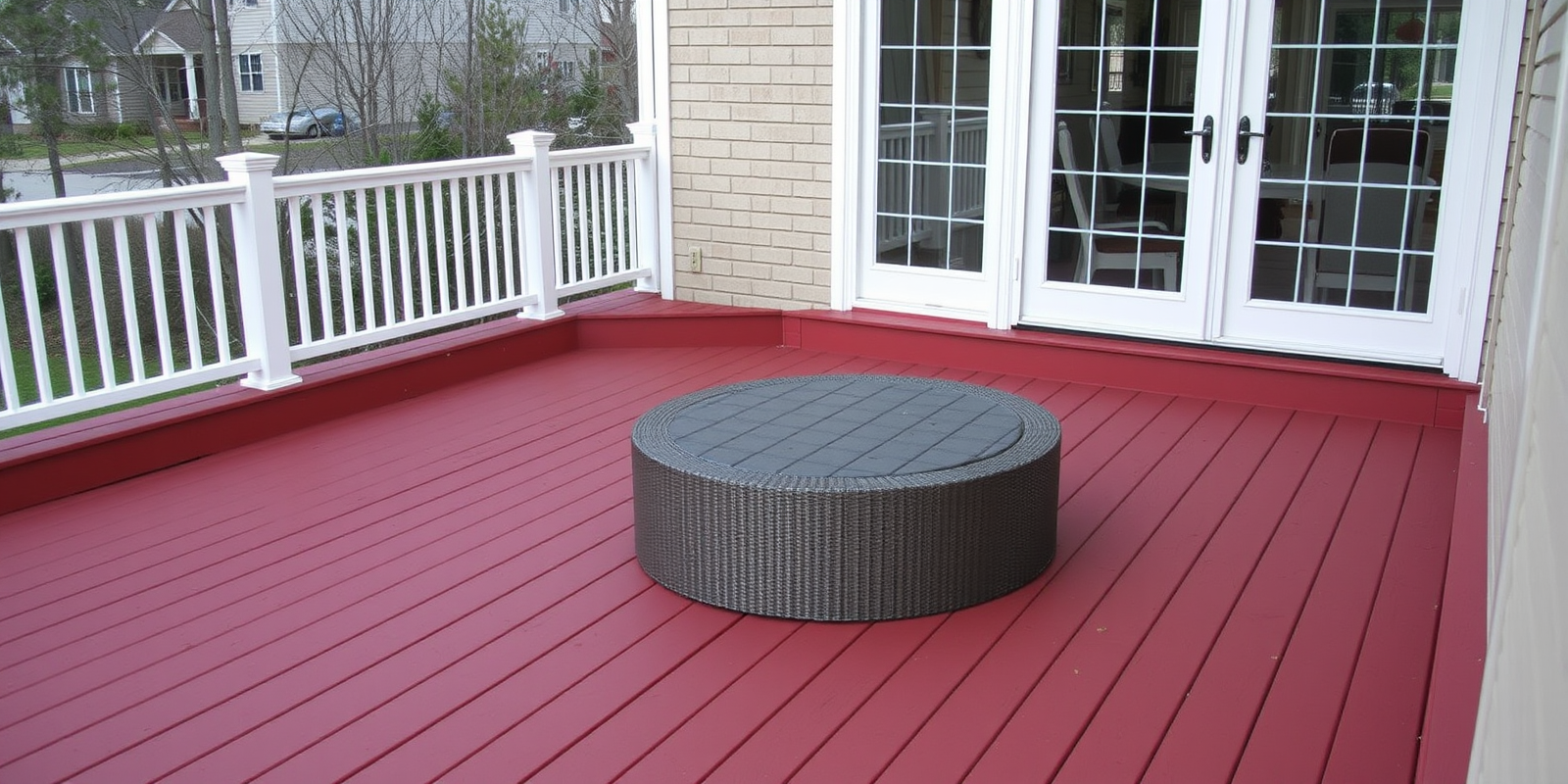 composite red decking