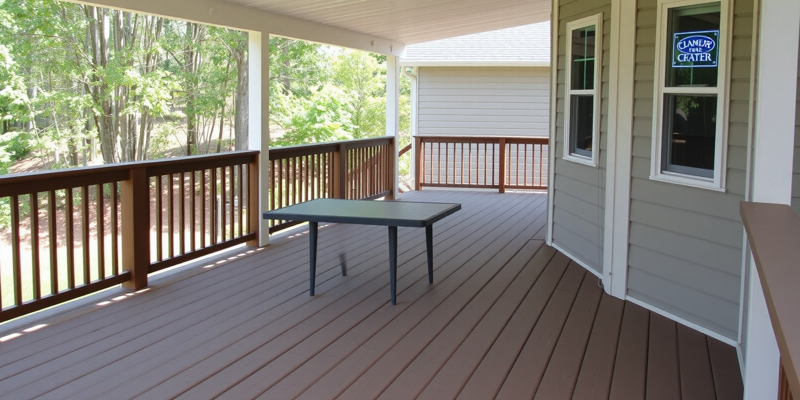 covered deck using composite decking