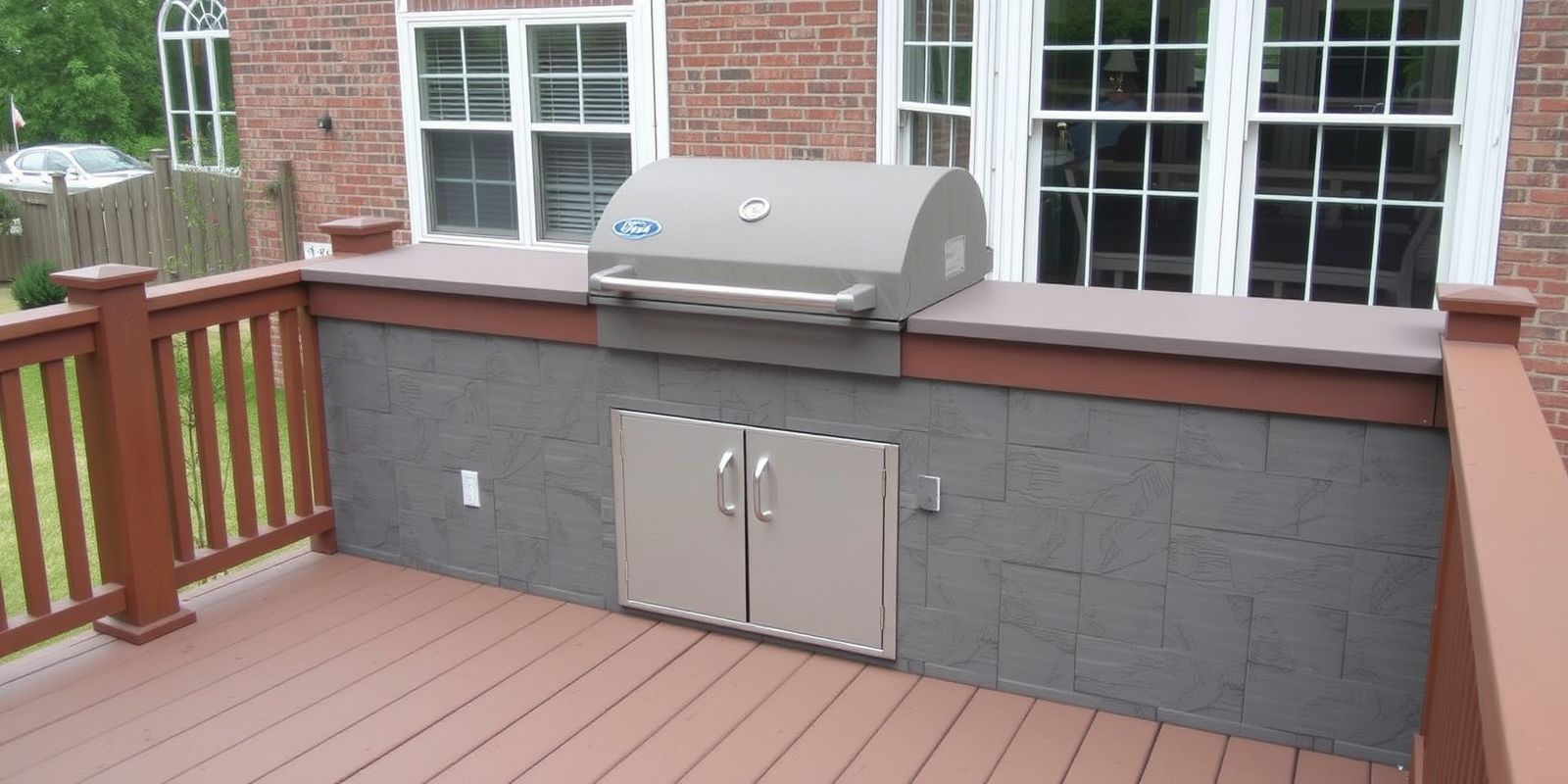 covering an exterior grill surround with composite decking