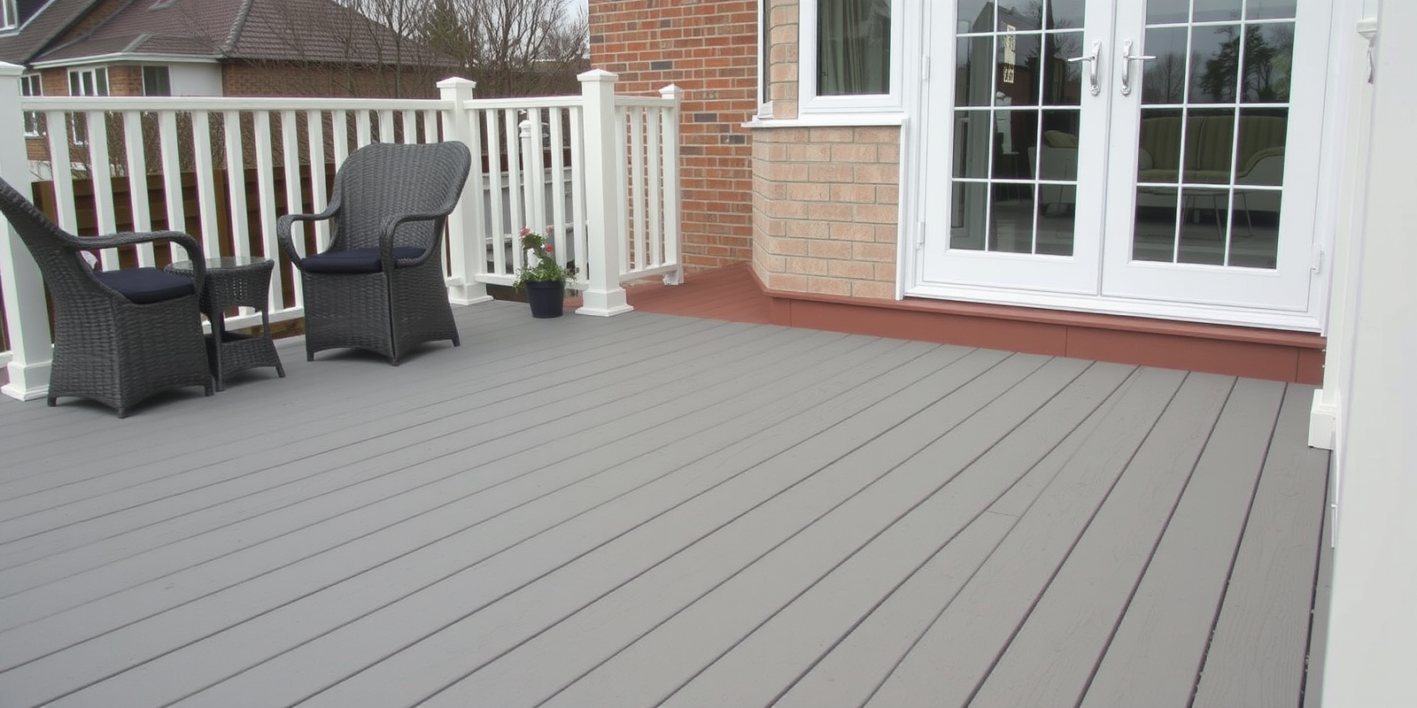 cream coloured composite decking