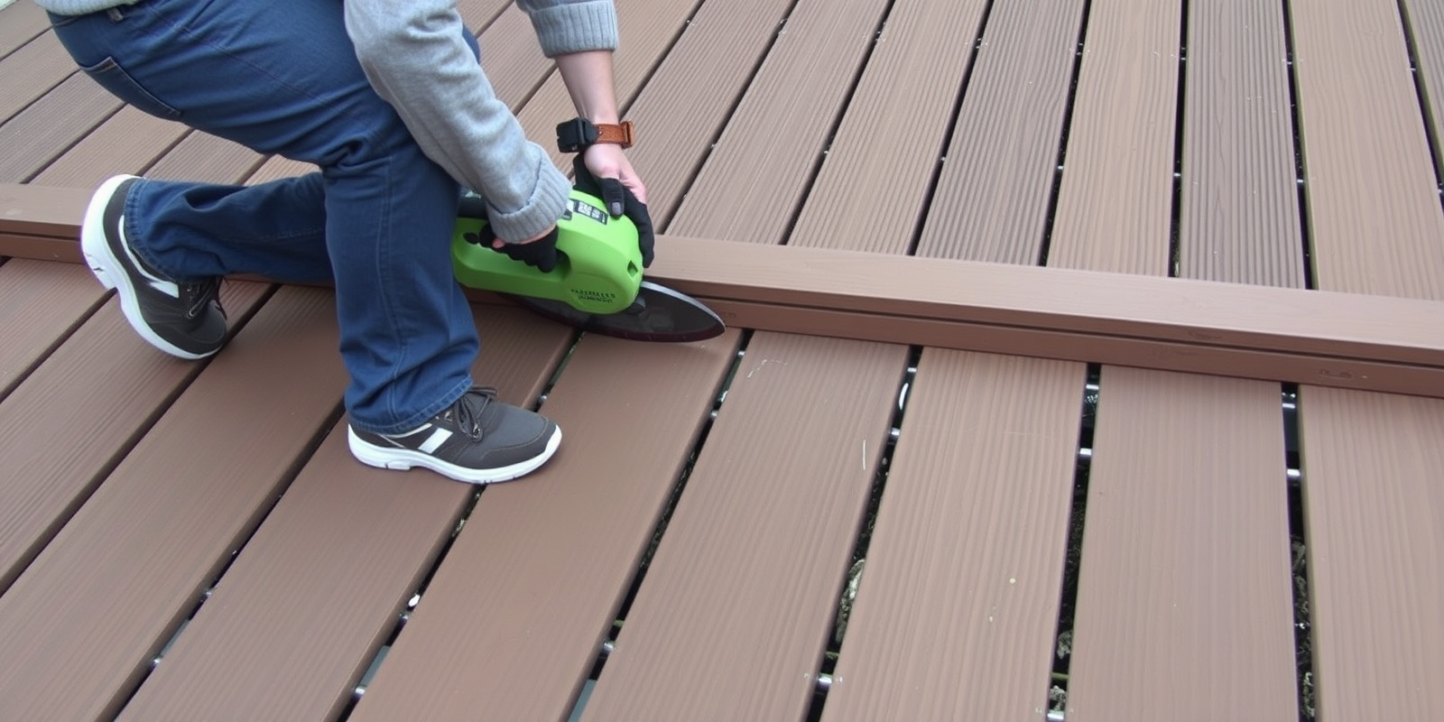 cutting composite decking lengthways