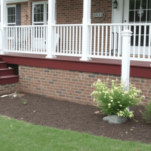 Design Ideas for a Porch with Brick Foundation and Composite Decking