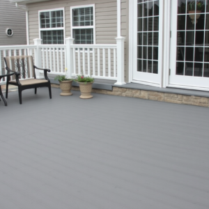 Design Ideas for Grey Composite Decking with Stone Veneer Accents