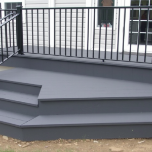 front step composite decking bronze railing