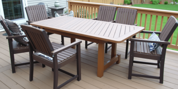 patio table made of composite decking