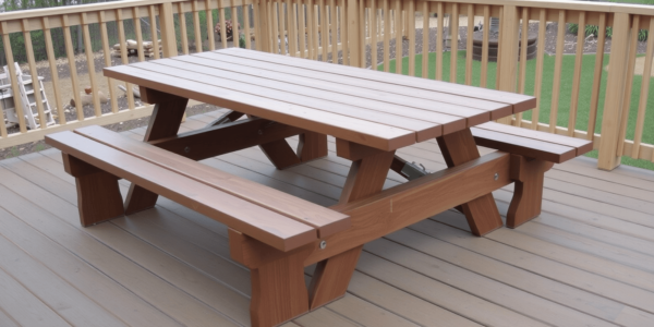 picnic table made from composite decking