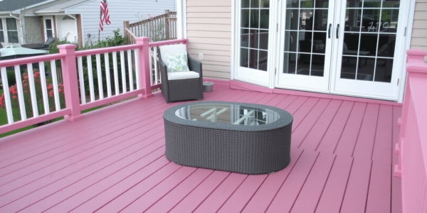 pink composite decking