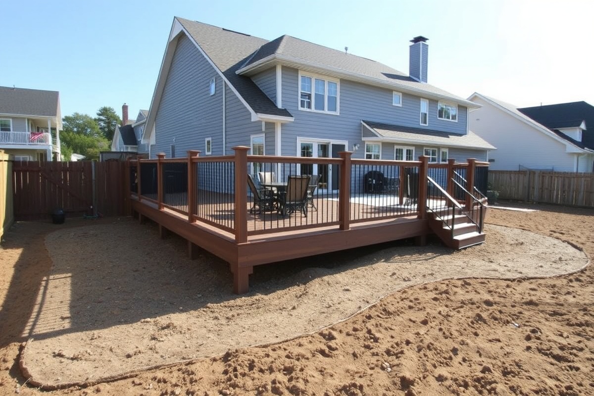 composite decking over dirt