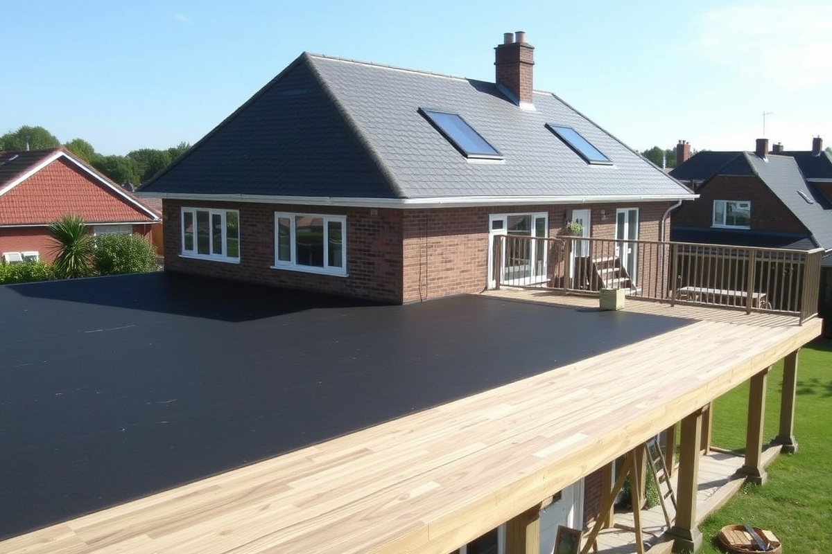 composite decking over rubber roof