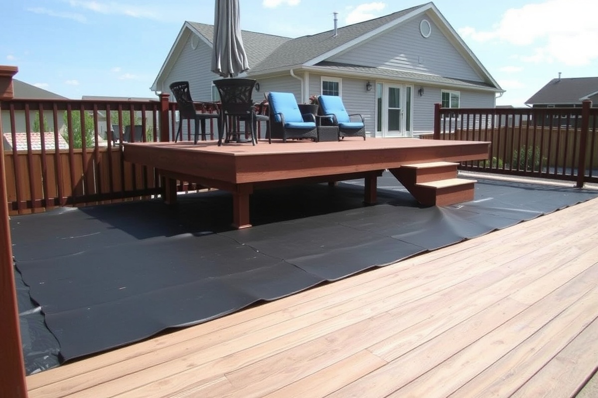 composite decking over waterproof membrane