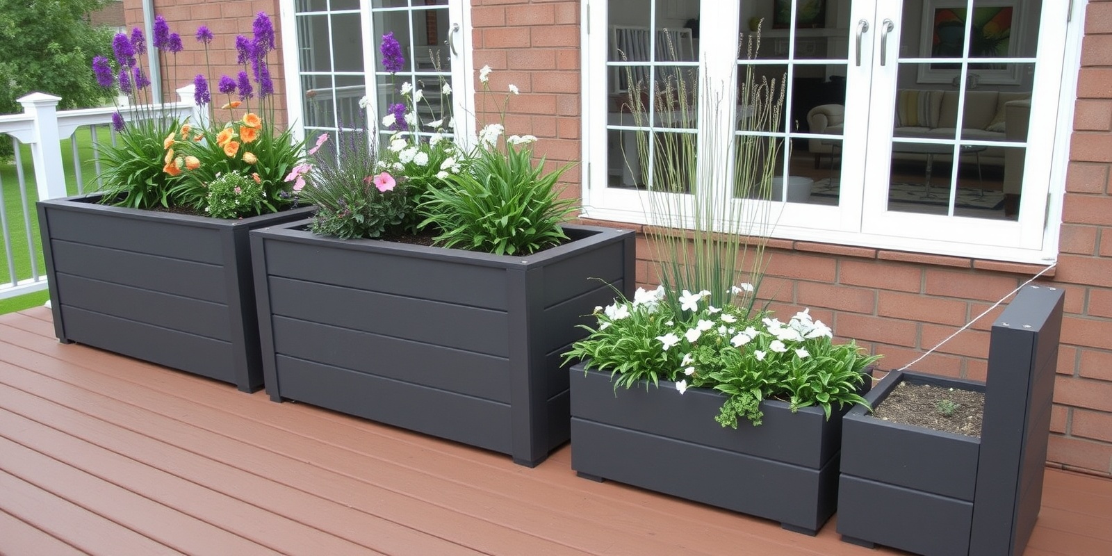 composite decking planters