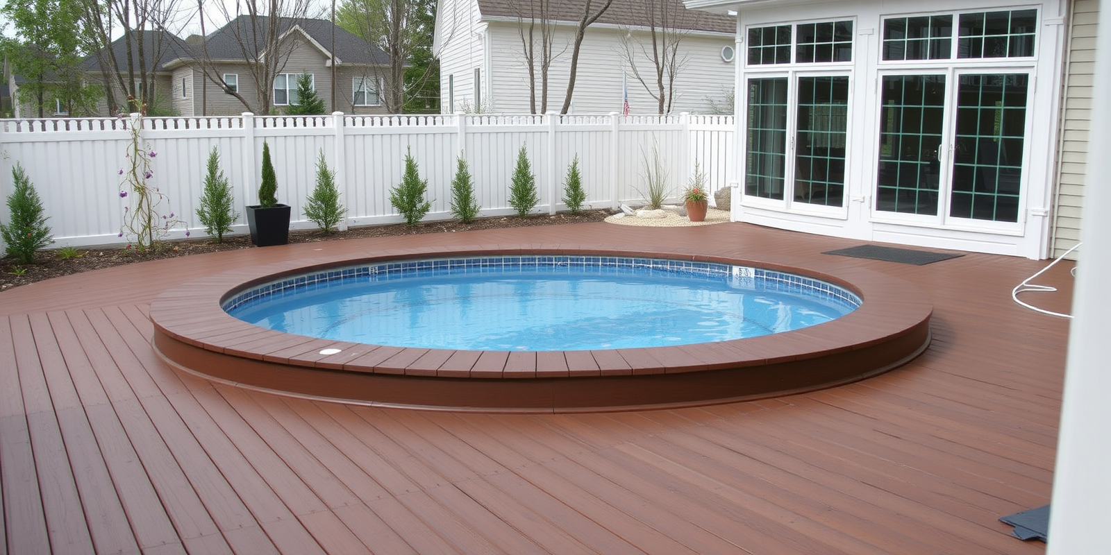 composite decking pool