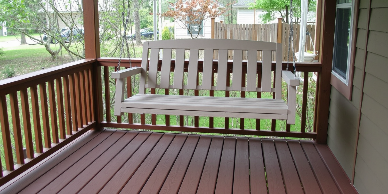 composite decking porch swing