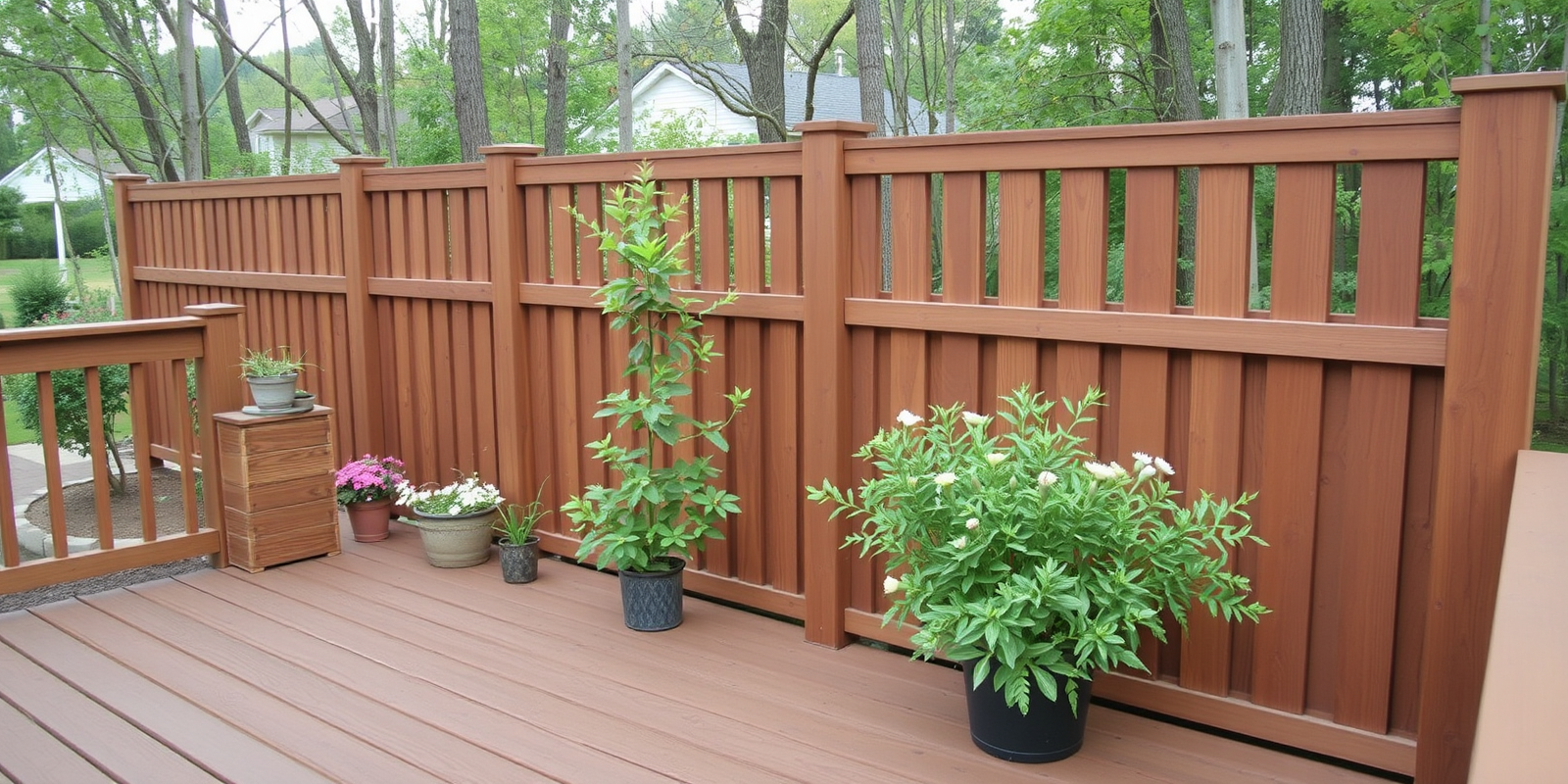 composite decking privacy fence