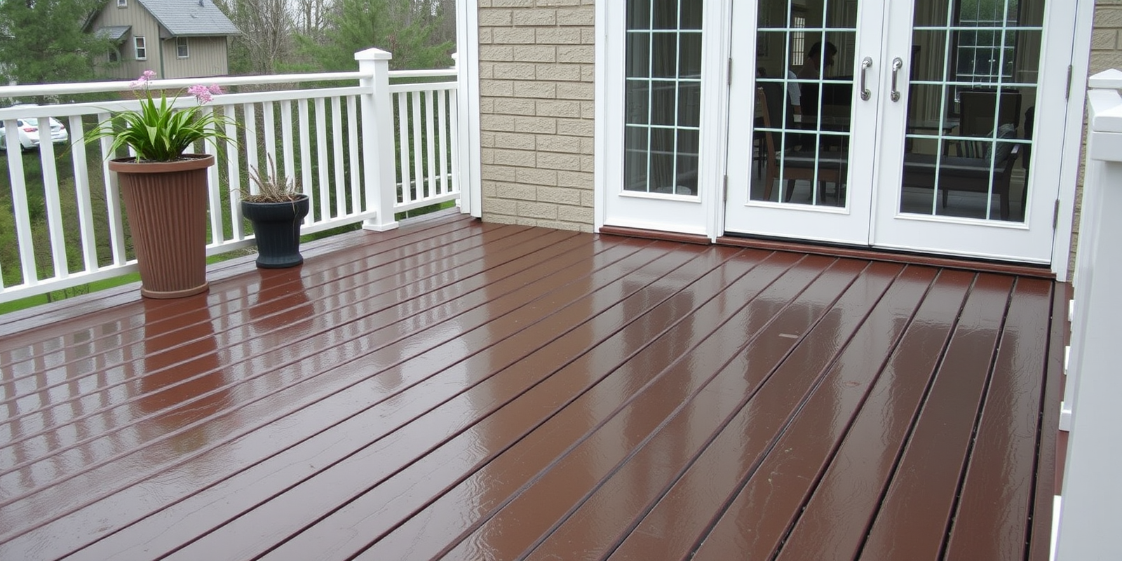 composite decking rain