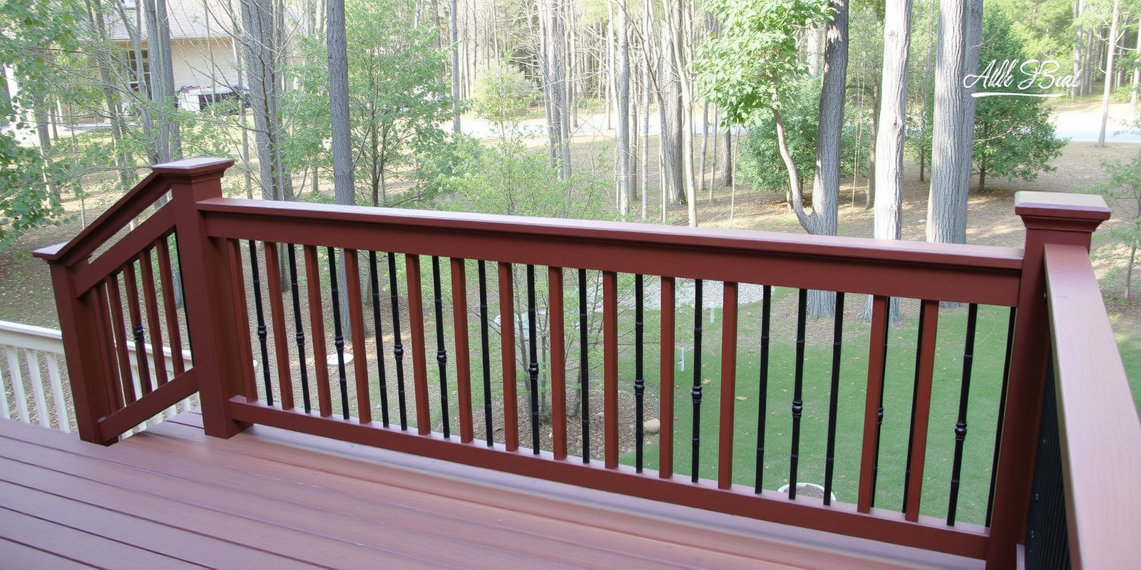 composite decking rosewood wood railing