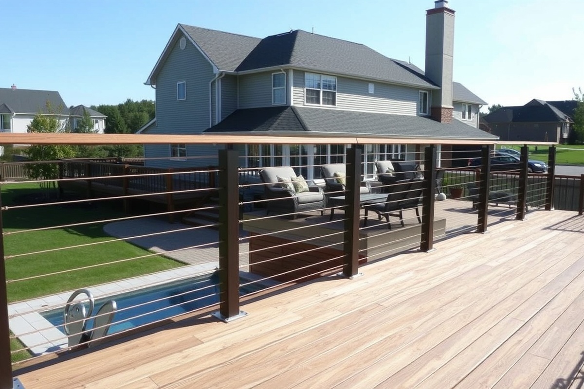 composite decking with cable railing