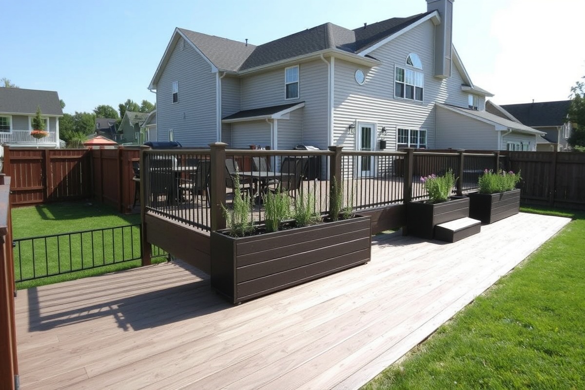 composite decking with planters