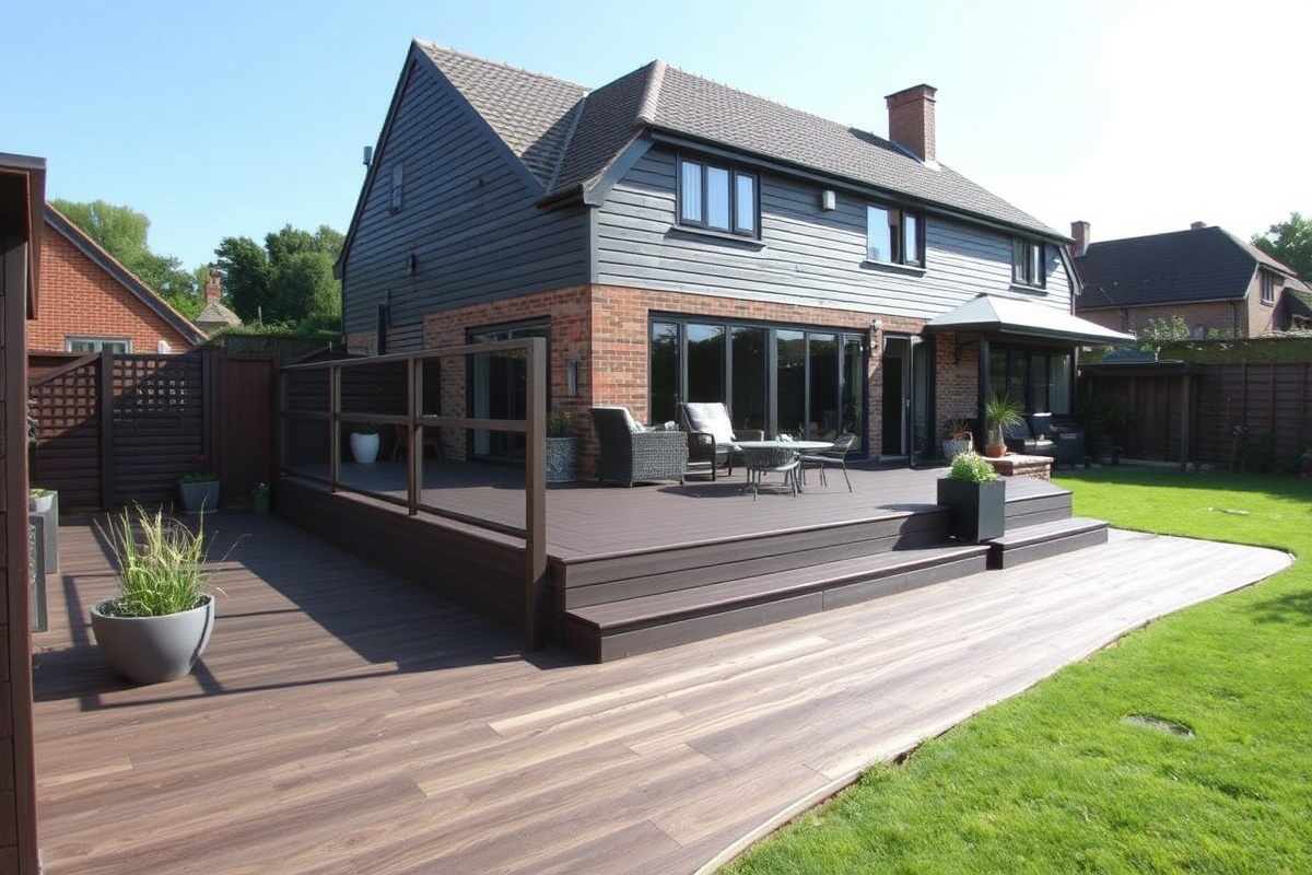 dark brown composite decking boards