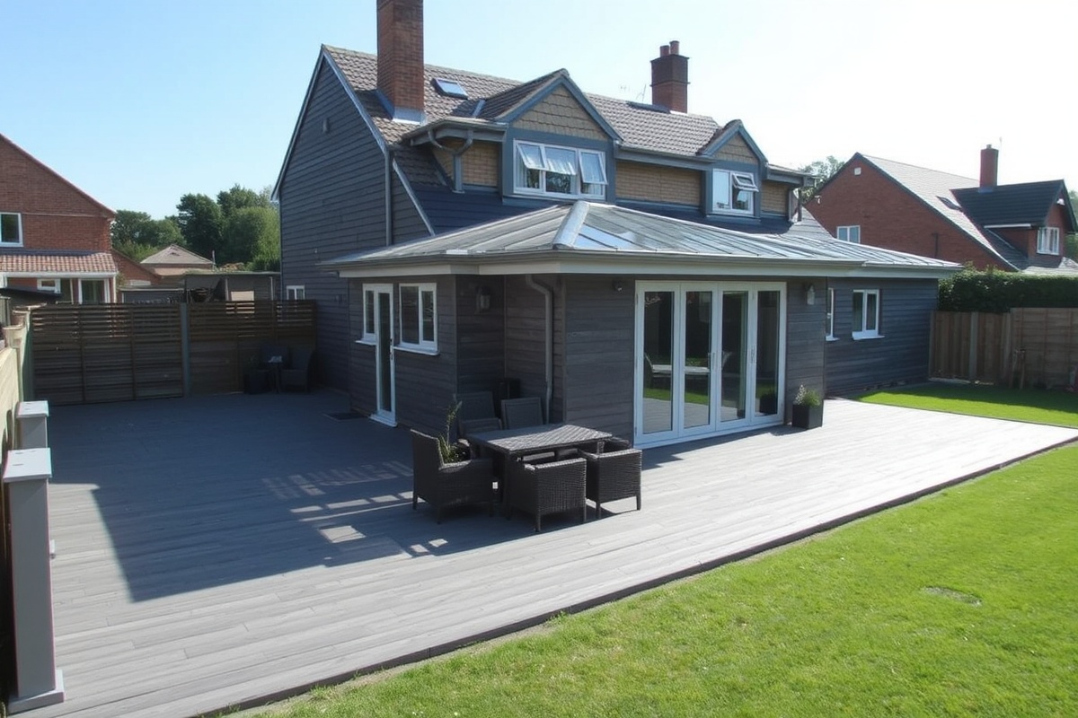 Eco-Friendly Grey Composite Decking Boards UK