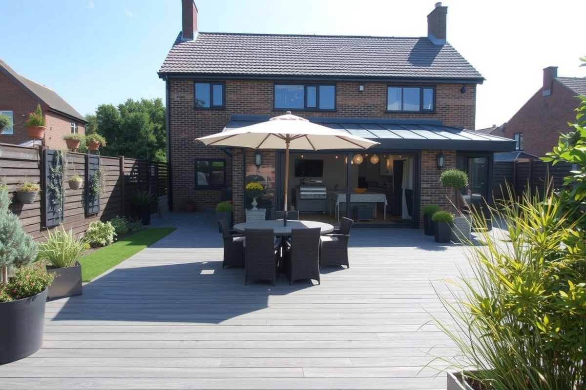 Eco-Friendly Grey Composite Decking for Modern Gardens