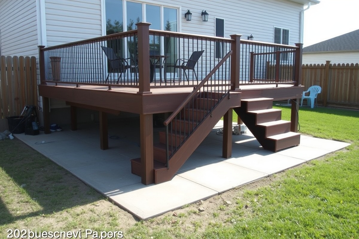 how to put composite decking over concrete steps