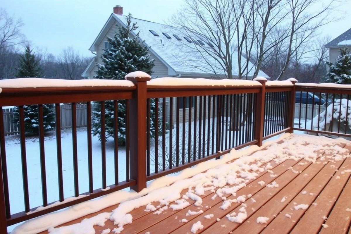 how to remove snow from composite decking