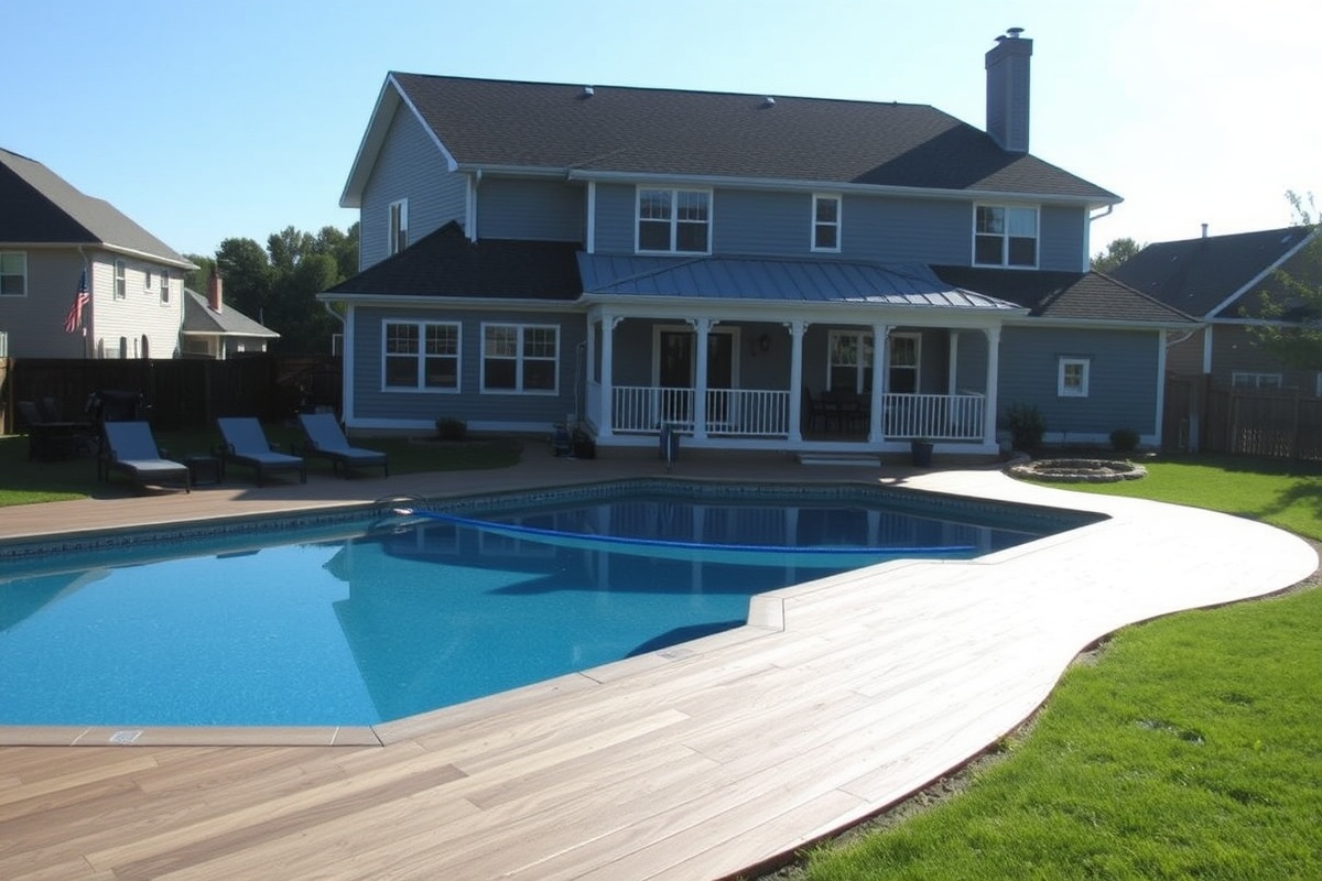 installing composite decking around pool