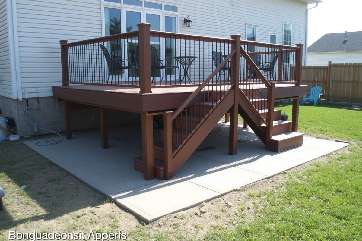 installing composite decking over concrete steps