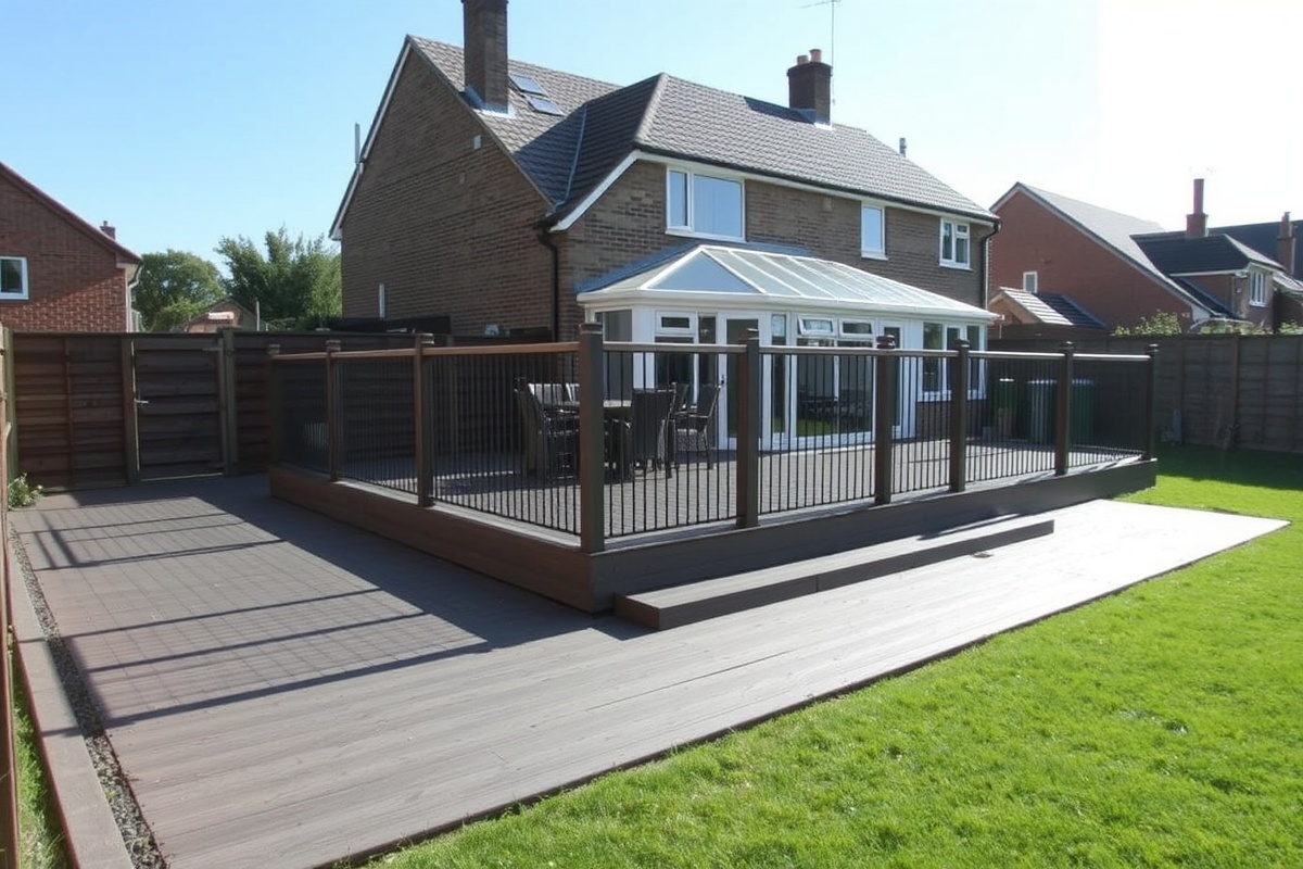 laying composite decking on grass