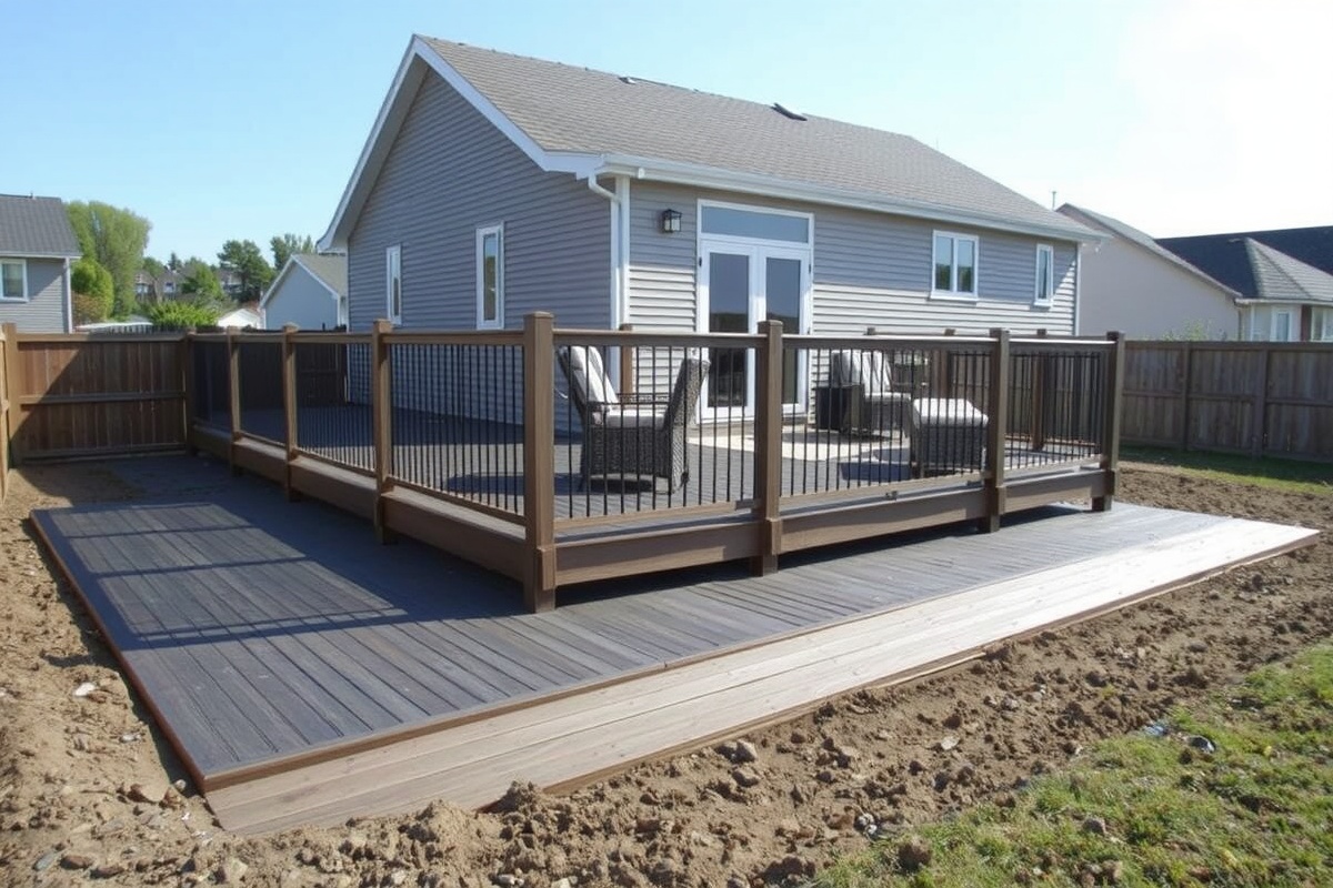 laying composite decking on soil