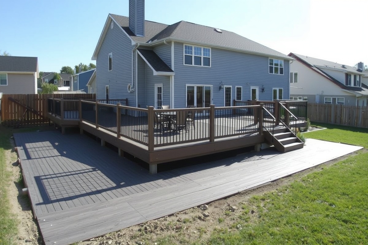 laying composite decking over concrete