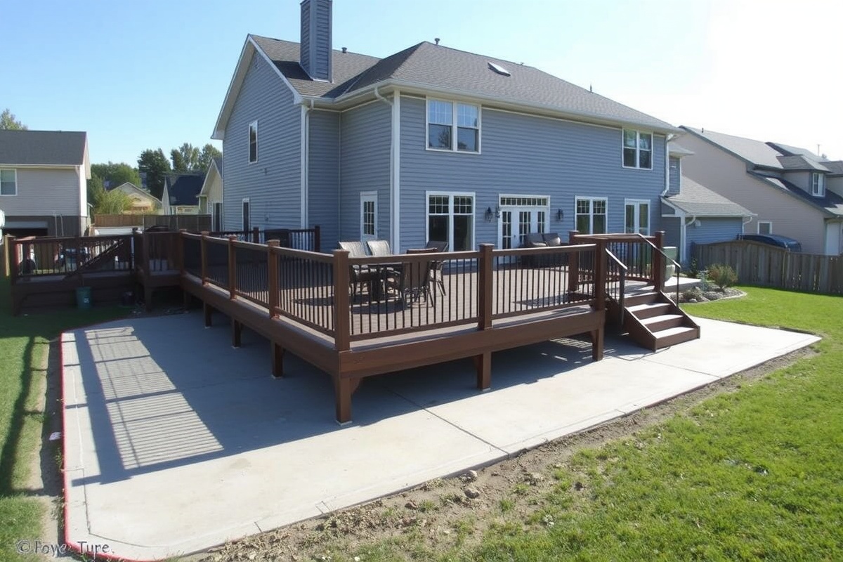 putting composite decking over concrete