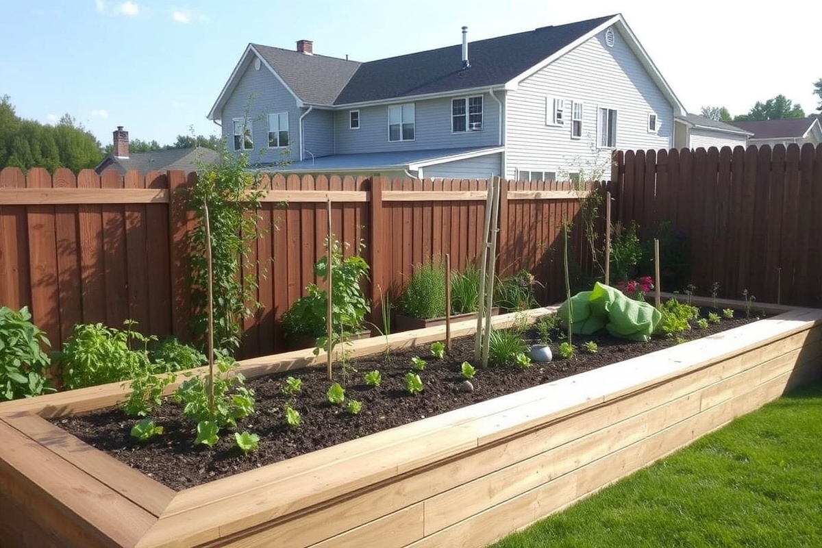 raised garden bed with composite decking