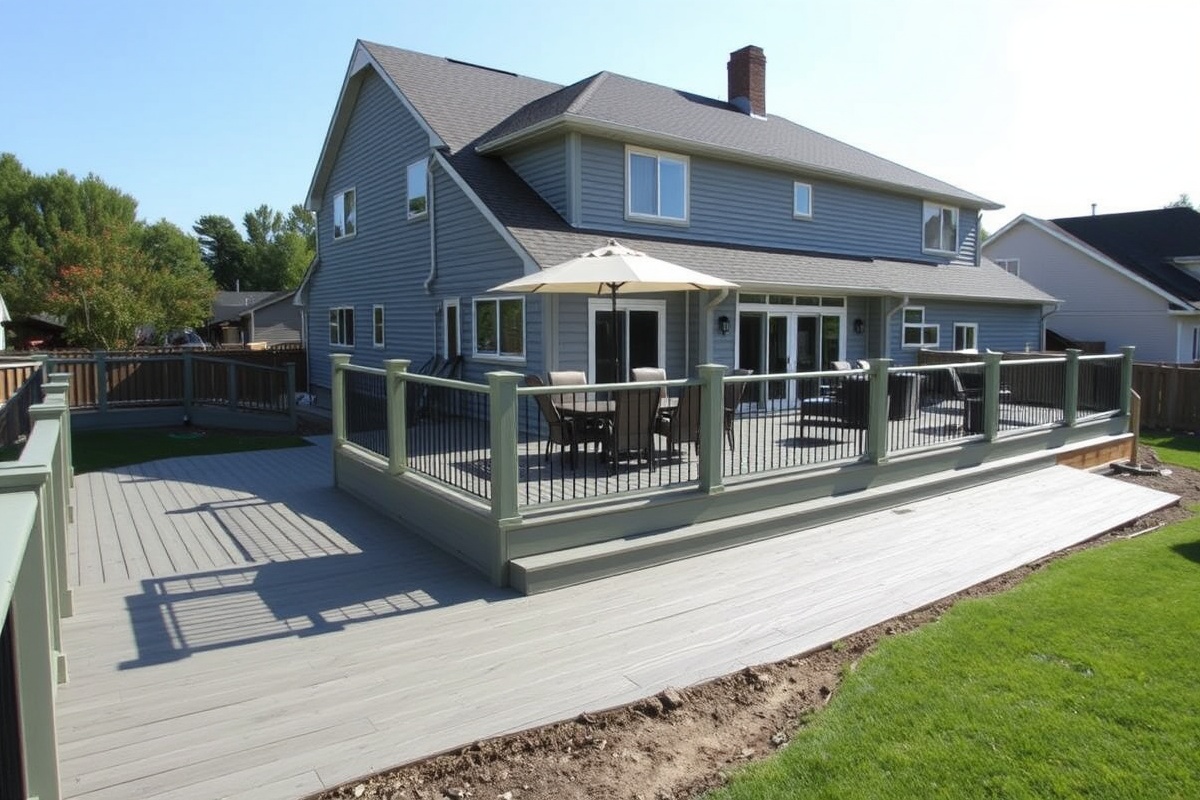 sage green composite decking