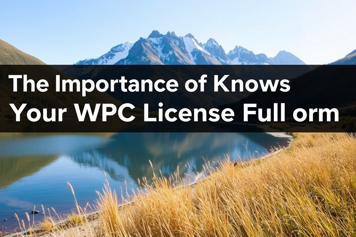 The Importance of Knowing Your WPC Licence Full Form