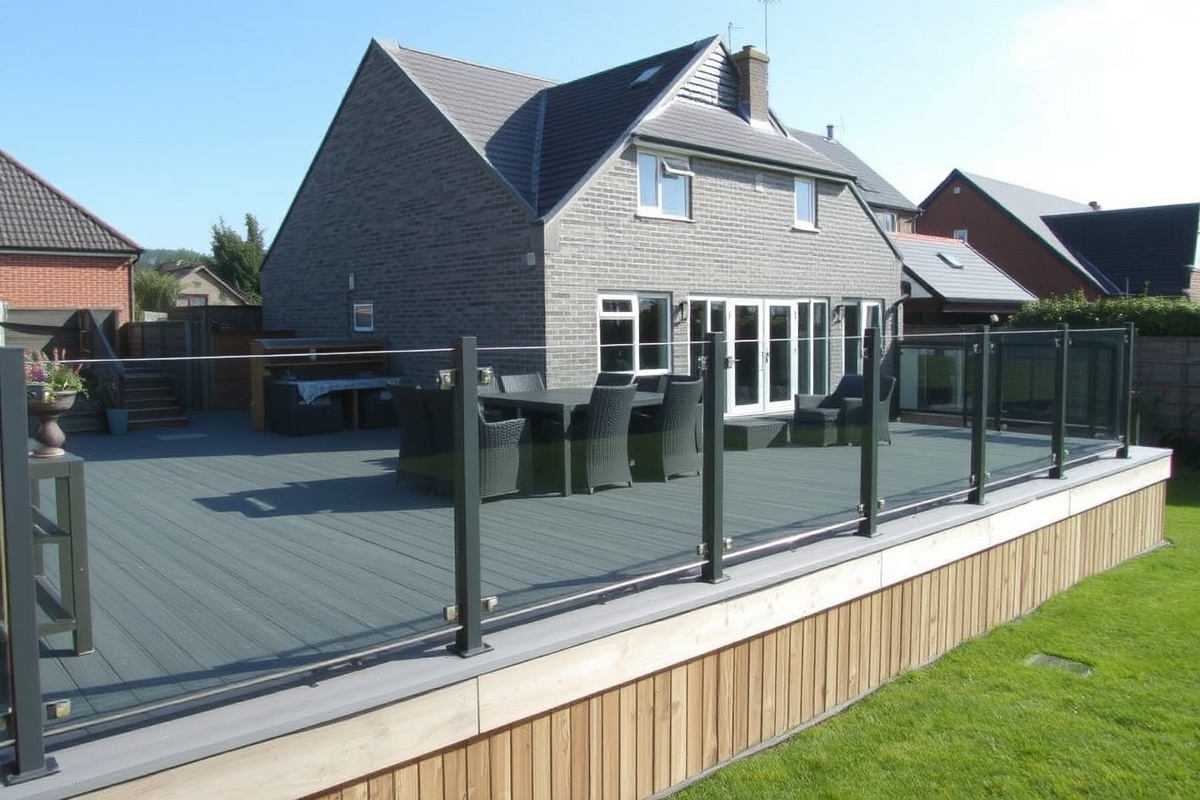 The Modern Appeal of Grey Composite Decking with Glass Balustrades