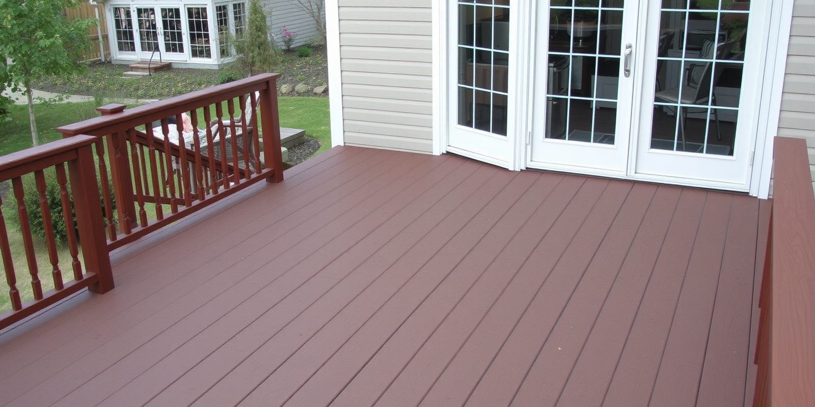 The Perfect Blend: Composite Decking with Rosewood Wood Railing