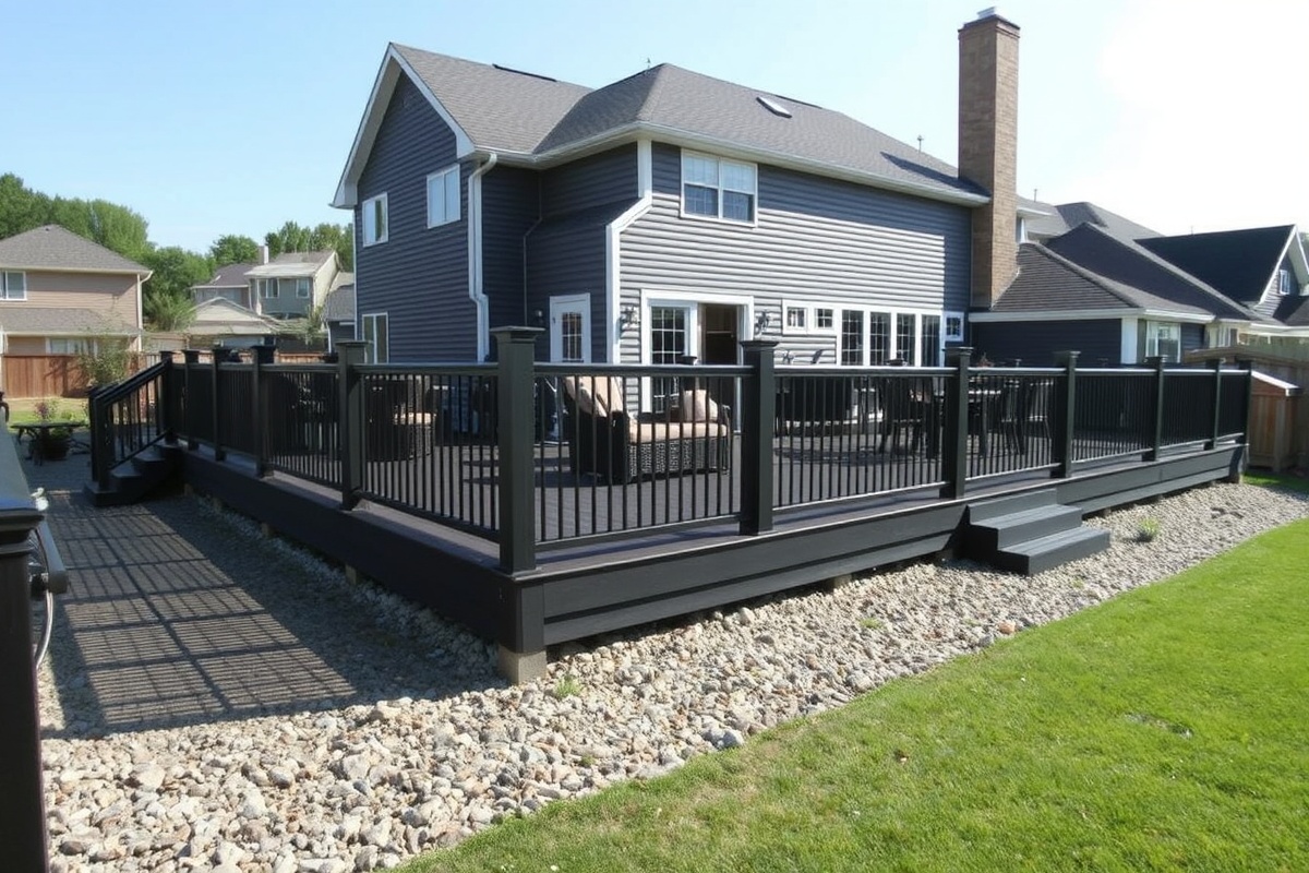 trex black composite decking