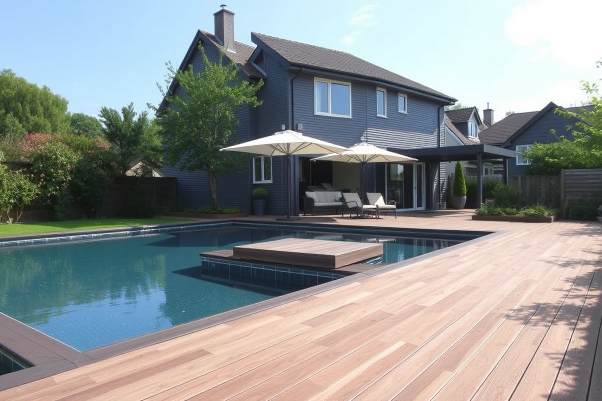 wood plastic composite decking board