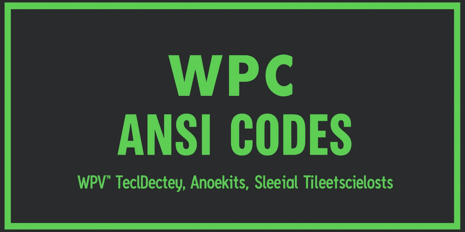 WPC ANSI Codes: A Comprehensive Guide for Developers