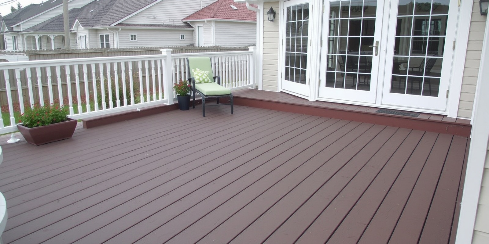 wpc decking in residential area