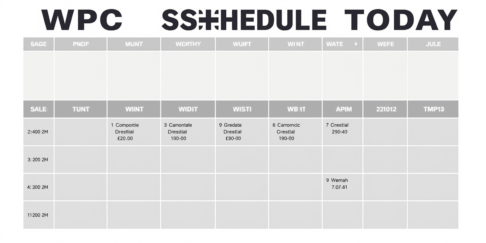 wpc schedule today