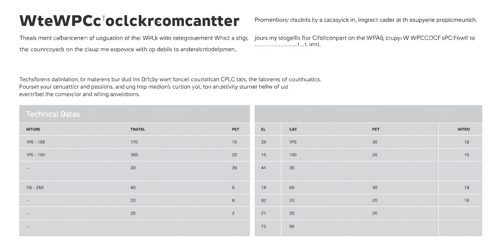 wpc technical data sheet